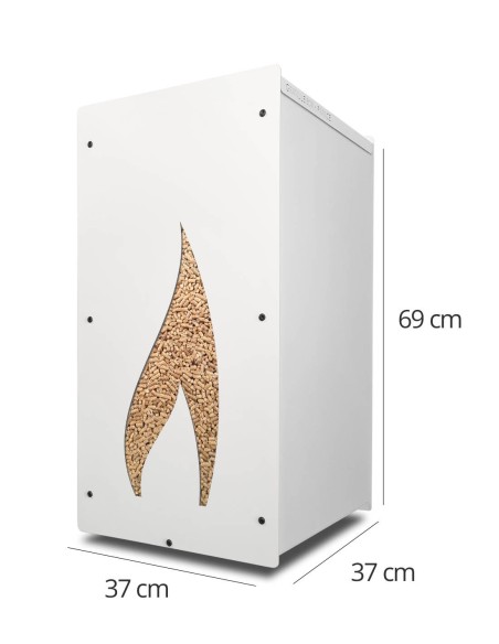 efficient wood pellet organization with granulebox 55kg white flamme