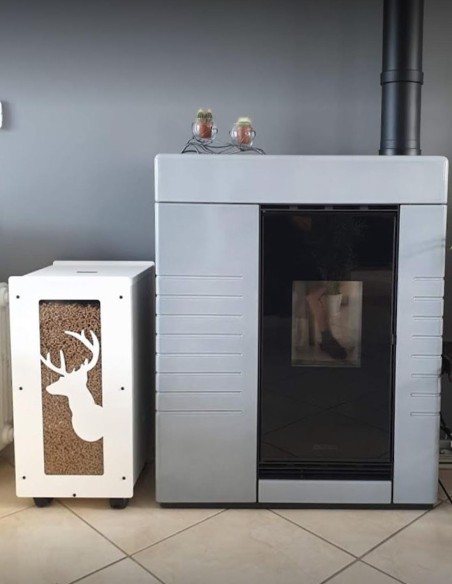 Jeu de roulettes pour un stockage à pellets mobile - Granulebox