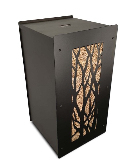 Modern and practical storage solution for wood pellet bags