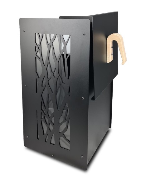 Handle for wood pellet storage