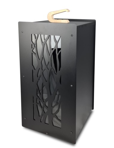 Handle for wood pellet storage