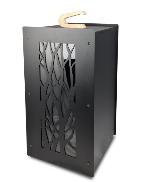 Handle for wood pellet storage