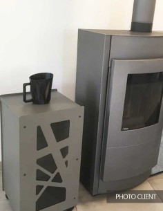 Archi gris quartz - Rangement de granulés bois élégant | Granulebox 2