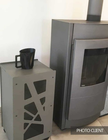Archi gris quartz - Rangement de granulés bois élégant | Granulebox