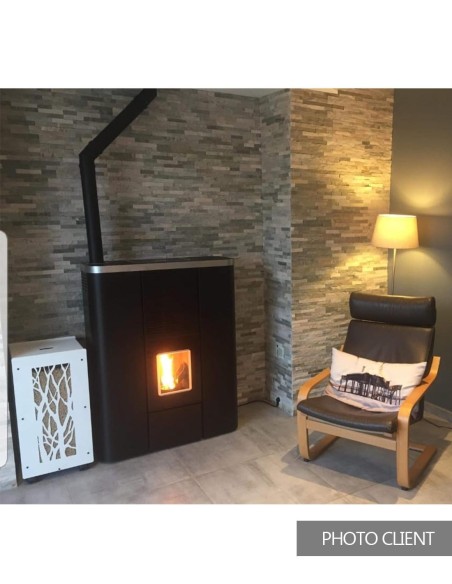 Big pack wood pellet storage white tree model : image