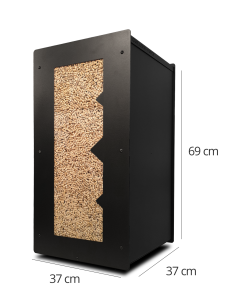 Granulebox for pellet stove with humidity and dust protection 2
