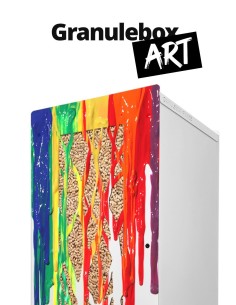 Box à pellets design et artistique pour stocker le granulés de bois