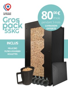 Granulebox for pellet stove with humidity and dust protection