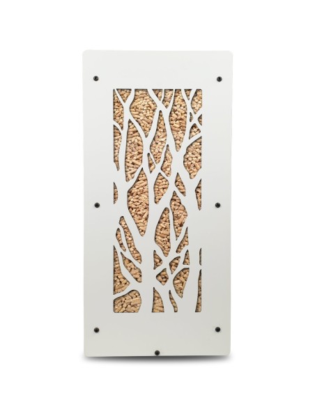 Chic white pellet container blending with modern decor