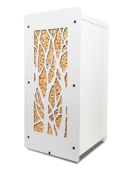 Front view of 30 kg White Tree Granulebox showing tree motif