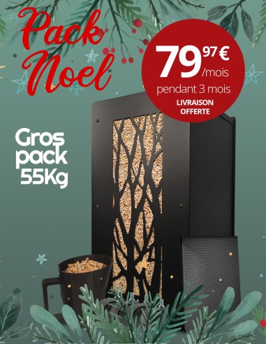 Gros pack stockage granulés de bois Arbre noir