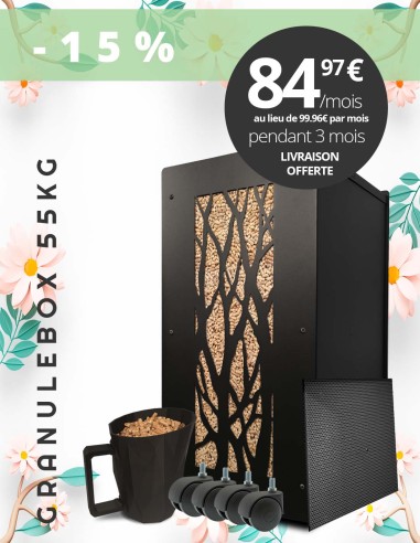 Gros pack stockage granulés de bois Arbre noir