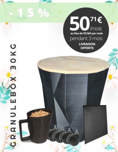 Meuble rangement granulés bois Granulebox Bo noir