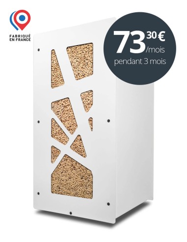 Granulebox 55kg Archi blanc : meuble rangement granulés de bois design