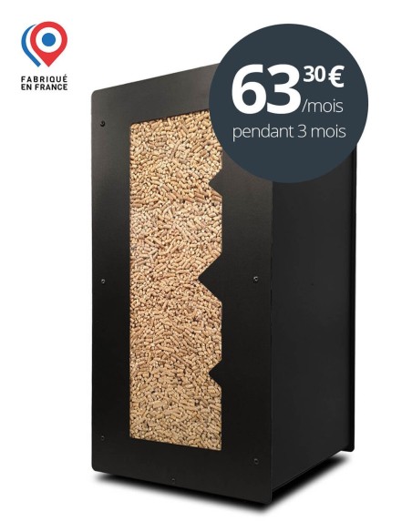 Granulebox: stylish 55 kg wood pellet storage solution