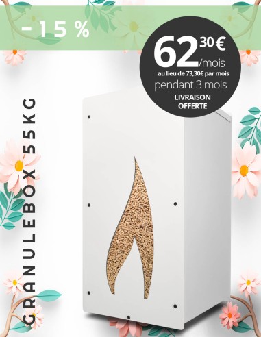 Granulebox 55kg blanc FLAMME
