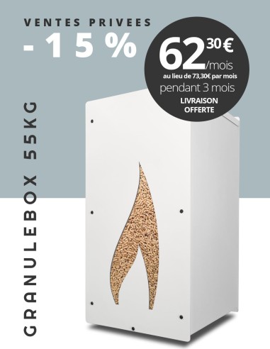 Granulebox 55kg blanc FLAMME