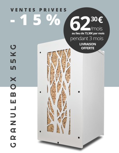 Granulebox 55kg blanc ARBRE