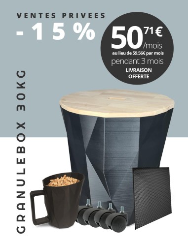 Meuble rangement granulés bois Granulebox Bo noir