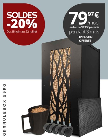 Gros pack stockage granulés de bois Arbre noir