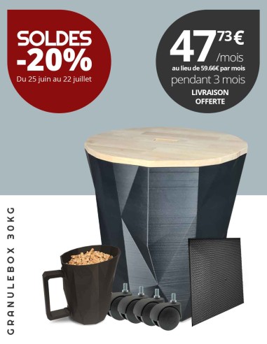 Meuble rangement granulés bois Granulebox Bo noir