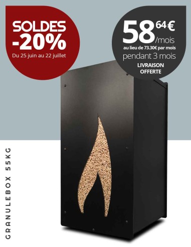 Granulebox 55kg noir FLAMME