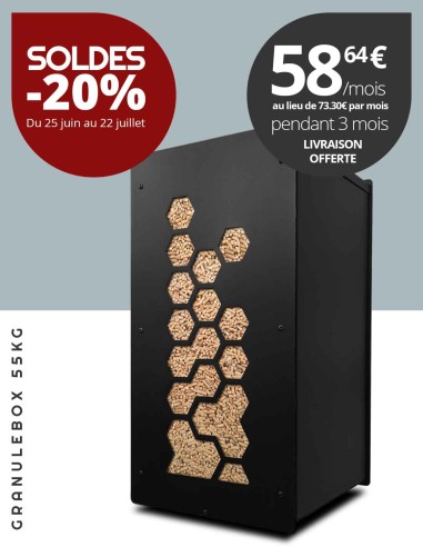 Rangement granulés de bois Granulebox Octo Noir 55kg