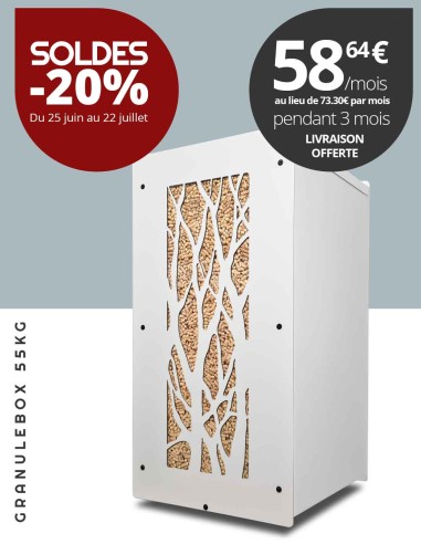 Granulebox 55kg blanc ARBRE