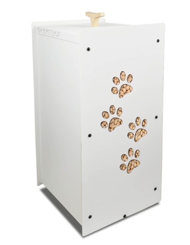 Crocketbox 4 pattes blanc 20 kg avec vitre en verre sécurit