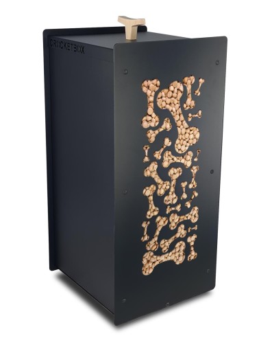 Crocketbox Tas d’Os noire – meuble croquettes design 20 kg