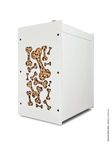 Vue de la Crocketbox hermétique pour croquettes chien – modèle blanc