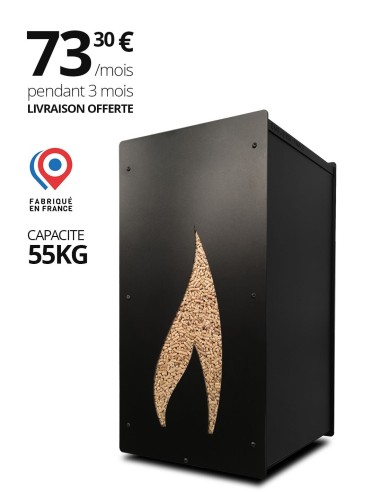 Wood pellet storage 55kg black Flame : image