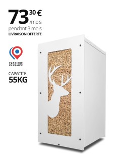 Granulebox 55kg Cerf Blanc: élegant pellet storage box