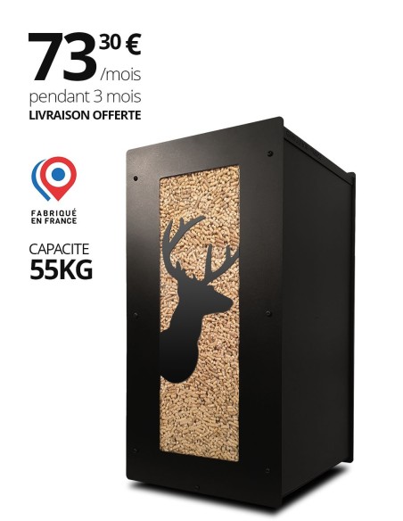 Indoor pellet storage: Granulebox black deer