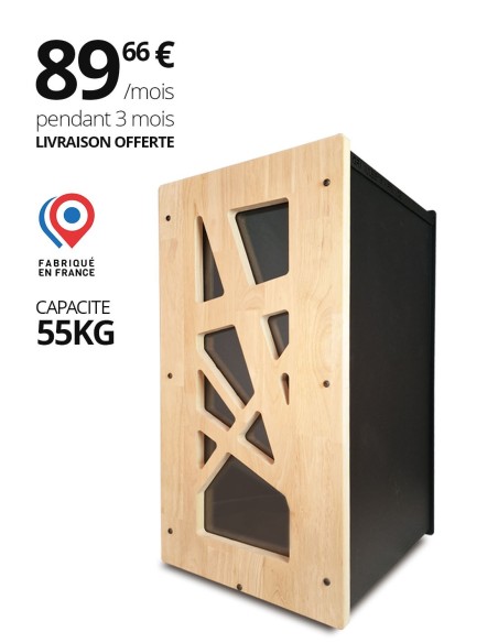 Pellet storage in steel and wood storage made in France