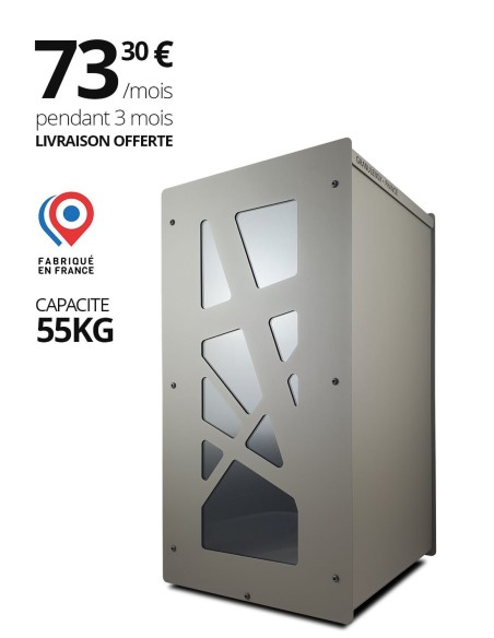 Archi gris quartz - Rangement de granulés bois élégant | Granulebox