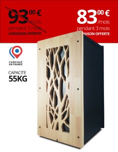 Stockage pellets 55kg noir ARBRE Evea : image