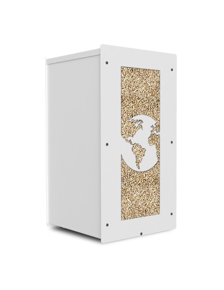 modern design granulebox 55kg white world for convenient pellet management