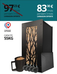Gros pack stockage granulés de bois Arbre noir : image