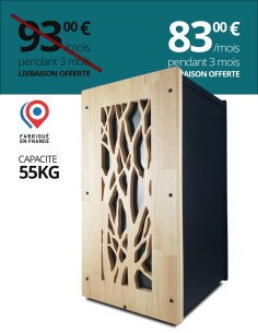 Stockage pellets 55kg noir ARBRE Evea : image