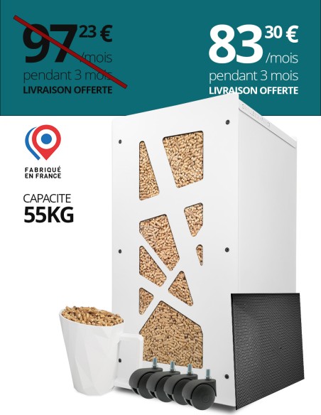 Gros pack stockage pellets Archi Blanc : image