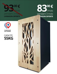 Stockage pellets 55kg noir ARBRE Evea : image
