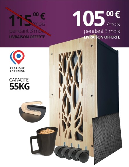 Rangement granulés de bois premium : image
