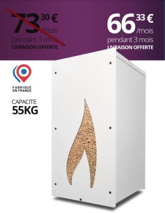 Wood pellet storage 55kg white Flame : image