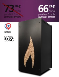 Wood pellet storage 55kg black Flame : image