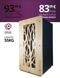 Stockage pellets 55kg noir ARBRE Evea : image