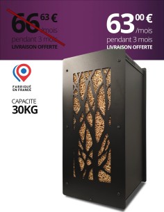 Wood pellet storage 30kg black Tree : image