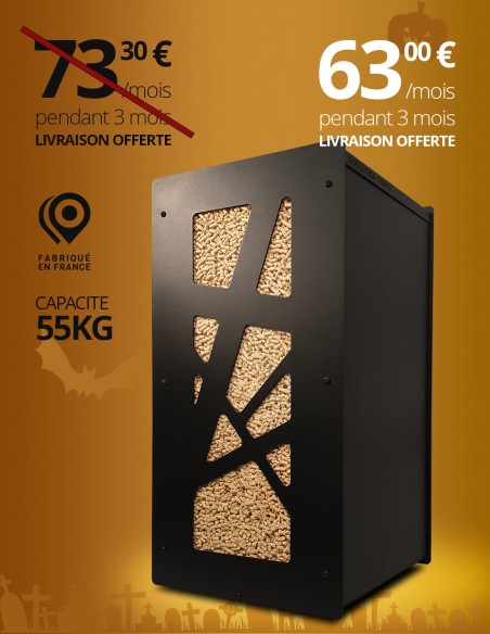 Elegant and practical wood pellet storage, Archi black Granulebox