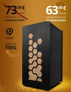 Wood pellet storage 55kg black Octo : image