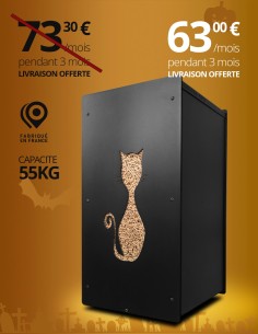 Wood pellet storage 55kg black cat : image